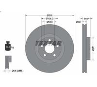 1X Disco freno TEXTAR 92317203 per FORD GALAXY III (CK) 2 2015-2023