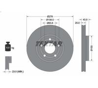 1X Disco freno TEXTAR 92327503 per FORD PUMA (J2K, CF7) 1 2019-