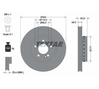 1X Disco freno TEXTAR 92343625 MERCEDES-BENZ W205) 2 2013-2018