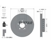 1X Disco freno TEXTAR 92343625 per MERCEDES-BENZ W205) 2 2015-2018