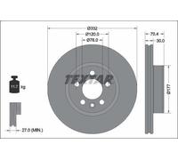 1X Disco freno TEXTAR 92345105 per VW MULTIVAN T7 (STM, STN) 1.5 2021-2024