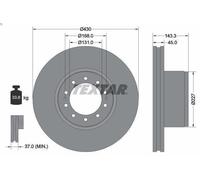 1X Disco freno TEXTAR 93186700 per MERCEDES-BENZ ATEGO 6.374 1998-2004
