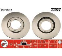 TRW Dischi Freno DF1967 Freni a Disco,Dischi Dei Freni NISSAN,Patrol GR V SUV (Y61),Patrol GR IV SUV (Y60, GR),PATROL Hardtop (K160)