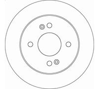 TRW Disco freno DF6949 posteriore pieno Ø234 mm 1 pezzo per Hyundai i10 II (2014-2019)