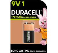 1X Duracell 9V Ricaricabili 170 mAh (1 Blister Da 1 Batteria) 1 Pila