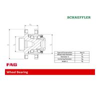 1x FAG Set Cuscinetto Ruota Mozzo per Opel Astra K B16 713 6452 00