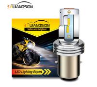 1X Giallo BA20D CSP LED Lampadina del faro della moto Fascio alto-basso AC/DC12V