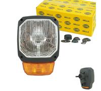 1x H4 Faro con Lampeggiatore per Trattore Escavatore Macchine Edili 12V 24 V