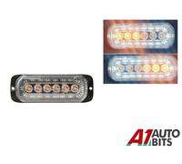 1X LED Anteriore Griglia Allarme Lampeggiante Ambra Faro Barra + Bianco