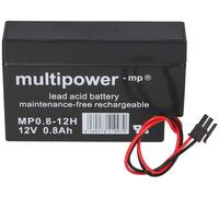 1X Multipower Batteria Piombo MP0,8-12H Pb 12V 0,8Ah Casa E Giardino Spina