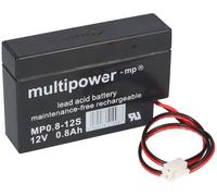 1x Multipower Batteria Piombo MP0,8-12JST Pb 12V 0,8Ah Cavo Con Spina JST