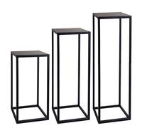 1x Natural Goods Berlin supporto per piante RECHTECK, sgabello per fiori in metallo angolare, per interni ed esterni, resistente alle intemperie, balcone, terrazza, giardino, appartamento (Nero, 50cm)