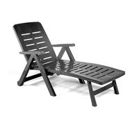 [1x o 2x] Lettino Prendisole da Giardino Pieghevole Antracite 189x72x96 SME007