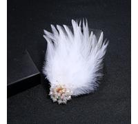 1X Perline Piuma Spilla Romanza Accessorio per Carnevale Fase Festa Chic