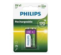 1x Philips Batteria Ricaricabile 9 V NiMH 8,4V 170mAh 6HR61