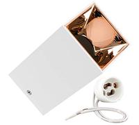 1x Portafaretto Fisso da soffitto - Quadrato 74x140mm - per Faretti diam. 50mm GU10 GU5.3 colore Bianco e Oro rosa - 1x portalampada GU10 incluso