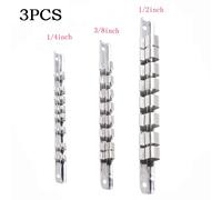 1x Presa Raggiera 1/4,3/8,1/2 Con 8 Clip Su Binario Attrezzo Organizzatore