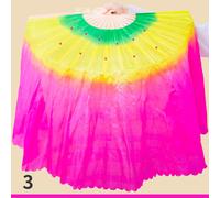 1X Raso Lungo Danza Del Ventre Ventaglio Velo Scena Artigianale Bamboo Gradiente