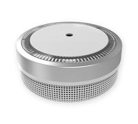 NEMAXX® M1-Mini Rilevatore di Fumo - Allarme fotoelettrico conforme alla norma EN 14604 - Batteria al litio integrata 3 V - Design mini Ø 71,6 mm - Argento