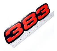 1x Rosso 383 Distintivo Emblema Anteriore FENDER Cappuccio Coppia Per Mopar 69