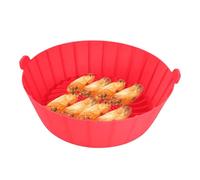 1x Silicone Air Fryer Basket Liners - AirFryer Liners Reusable | Round Air Fryer Tray With Handle, Heat Resistant Easy Cleaning Non-Stick Silicone Baking Pans For Oven Microwave Oven Steamer