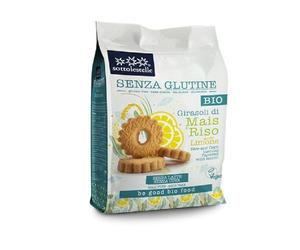1x Sottolestelle Senza Glutine Biscotti biologici Girasoli di Mais e Riso al Limone 250g