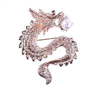 1X Spilla da Donna Moda Drago Diamante da Sposa Abito da Sposa Sciarpe Scialle Clip Signore Gioielli Borsa Ornamento Regalo di Amore Dorato Pratico e Popolare