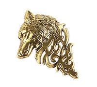 1X Spilla Donna Golden Wolf Christmas Wedding Pin Abito da Sposa Sciarpe Scialle Clip Gioielli da Donna Regalo d'Amore Durevole Practical And Attractive