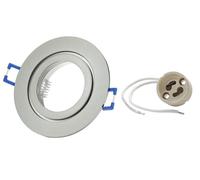 1x Sweet LED Cornice da incasso incl. portalampada GU10 - faretto da incasso IP44 per il bagno, faretto LED da incasso rotondo in alluminio - Ø 84mm, cromo spazzolato