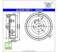 1x Tamburo freno ATE Posteriore per ALFA ROMEO 146 145 FIAT FIORINO PUNTO PANDA