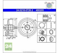 1x Tamburo freno ATE Posteriore per CITROEN SAXO AX PEUGEOT 206+ 206 106 bao