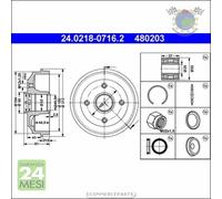 1x Tamburo freno ATE Posteriore per CITROEN XSARA ZX PEUGEOT 309 306 ban