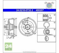 1x Tamburo freno ATE Posteriore per DACIA LOGAN RENAULT TWINGO THALIA SUPER baq