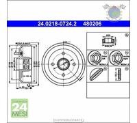 1x Tamburo freno ATE Posteriore per FORD COURIER FIESTA ESCORT ORION PUMA KA bap