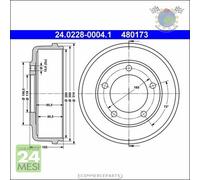 1x Tamburo freno ATE Posteriore per FORD TRANSIT ba6