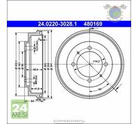 1x Tamburo freno ATE Posteriore per MITSUBISHI CARISMA SPACE