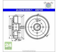 1x Tamburo freno ATE Posteriore per NISSAN PIXO OPEL AGILA SUZUKI WAGON ALTO