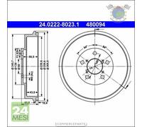 1x Tamburo freno ATE Posteriore per SUBARU LEGACY II FORESTER IMPREZA