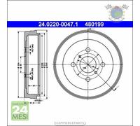 1x Tamburo freno ATE Posteriore per TOYOTA YARIS bar