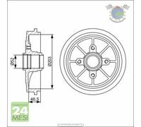 1x Tamburo freno Bosch Posteriore per CITROEN XSARA ZX PEUGEOT 306