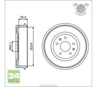 1x Tamburo freno Bosch Posteriore per LAND ROVER FREELANDER I bzs