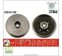 1x Tamburo freno TRW Posteriore per DACIA LOGAN RENAULT TWINGO THALIA MEGANE c1v