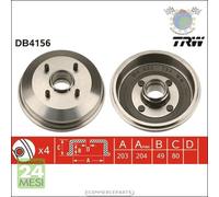 1x Tamburo freno TRW Posteriore per FORD ESCORT ORION c1e