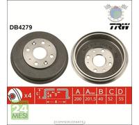 1x Tamburo freno TRW Posteriore per MAZDA DEMIO MX-3 323 121 2