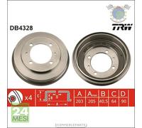 1x Tamburo freno TRW Posteriore per MITSUBISHI CARISMA SPACE