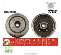 1x Tamburo freno TRW Posteriore per OPEL CORSA C TIGRA c2b