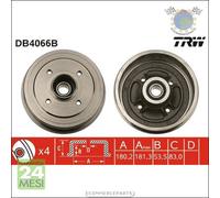 1x Tamburo freno TRW Posteriore per RENAULT TWINGO SUPER CLIO 19 11 9 5 c0y