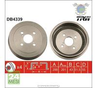 1x Tamburo freno TRW Posteriore per TOYOTA YARIS c2p