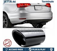 1X TERMINALE di Scarico per VW JETTA A6 in ACCIAIO Inox NERO Clip Plug & Play