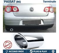 1X TERMINALE di Scarico per VW PASSAT B6 in ACCIAIO Inox Cromato Clip Plug& Play